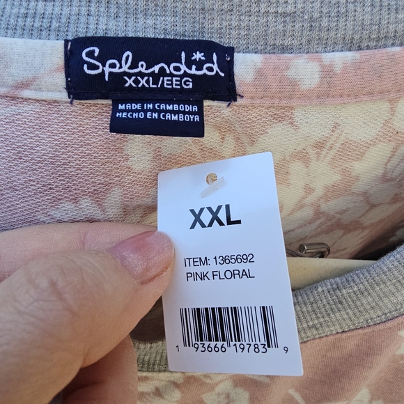 Nwt Splendid 2 Piece Pink Floral Print French Terry Pajamas/Lounge Set XXL/EEG - Picture 4 of 15